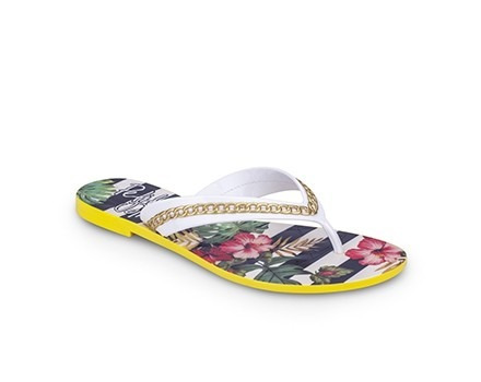 Chinelo Petite Jolie Pj1501 Branco-amarelo