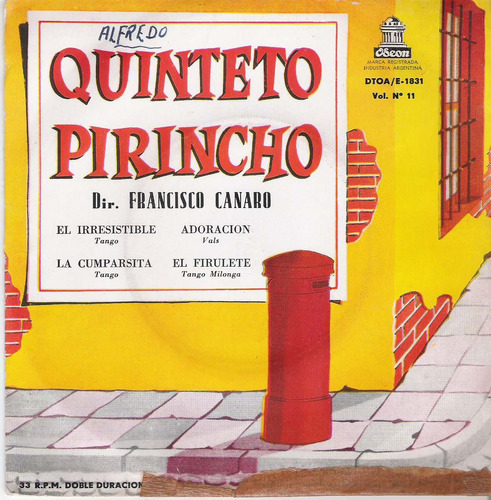 Quinteto Pirincho Vol 11 Ep 4 Temas Vinilo Con Tapa Vg+