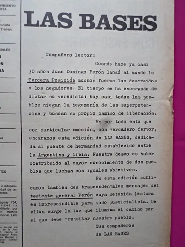 Revista Las Bases N° 81 - Año 1974 - Argentina - Libia (Usado)