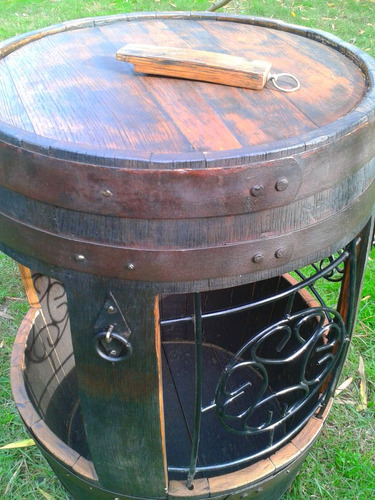 Mueble Barcito Botellero Con Barril De Roble