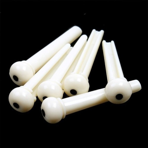 Imagem 5 de 6 de Kit 6 Pinos Rastilho Nut Pestana Violão Pino Branco Ou Preto
