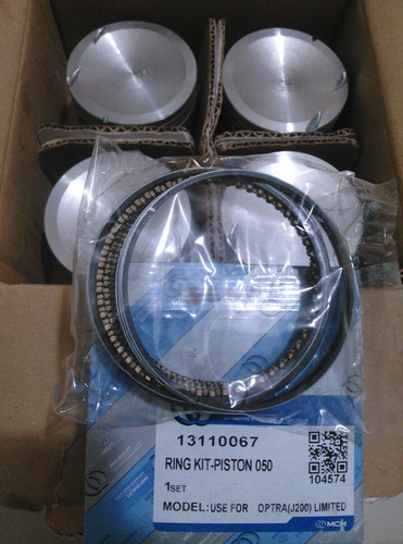Juego De Pistones Y Anillos Aros Optra Limited 0.20