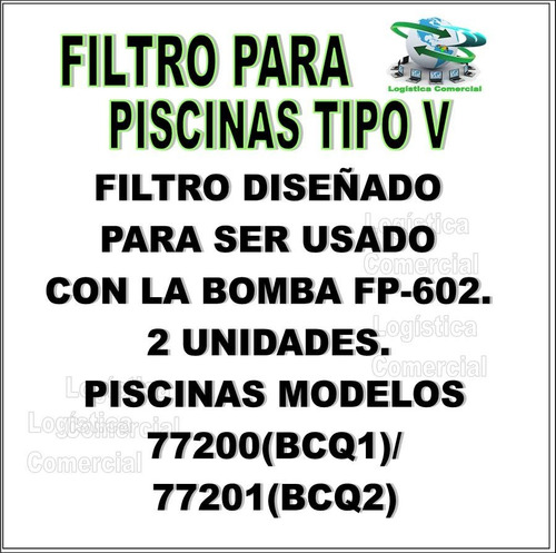Imagen 6 de 6 de Set Paquete 4 Filtro Cartucho (s) Tipo V Para Bomba Bestway