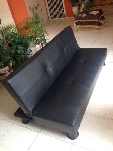 Sofa Cama Negro 3 Puestos Bipiel Nuevo