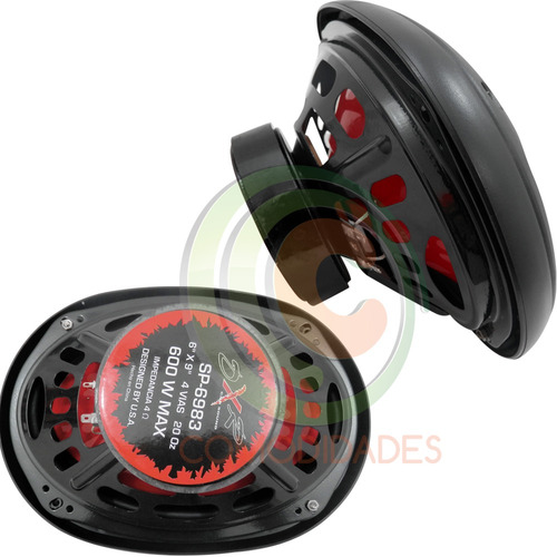 Imagen 3 de 10 de Bocinas Car Audio 6x9 600w Pmpo 4via Tweeter 1.2 Medio 2.6