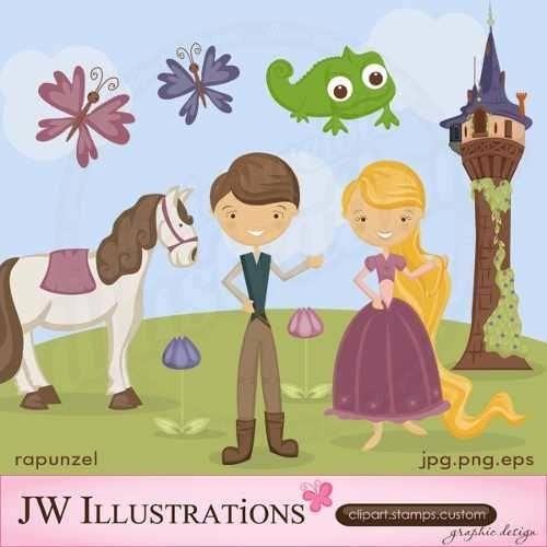 Kit Imprimible Enredados Rapunzel 4 Imagenes Clipart