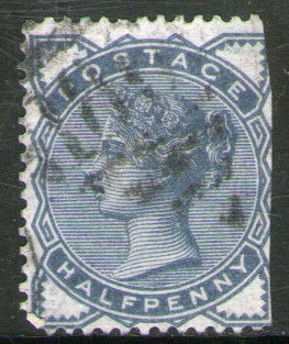 Reino Unido Sello Deteriorado X ½ P. Reina Victoria 1883-84 
