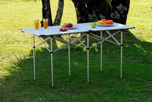 Mesa Camping Dobravel Aluminio Praia Andorra Retangular Mor