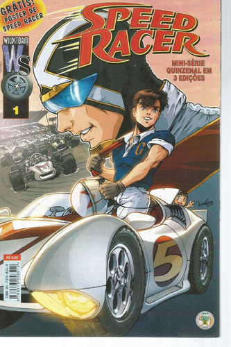 Lote Speed Racer N° 01 02 E 03 - Em Português - Editora Abril - Formato 17 X 26 - Capa Mole - 2000 - Bonellihq Cx450 H23