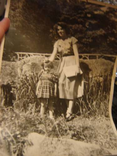 1950 Fotografia Antigua  Dama Senora Con Nena Hija