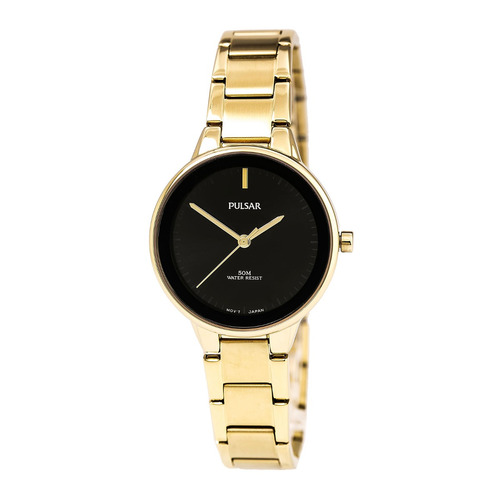 Reloj Pulsera Pulsar Prs676 Mujer Estilo Fácil Dial Negro