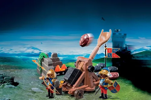 Playmobil 6039 - Caballeros Reales Del Leon Con Catapulta