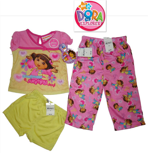Pijama Dora 2 Anos Nickelodeon Nina 3 Pz Playera Pants Bella