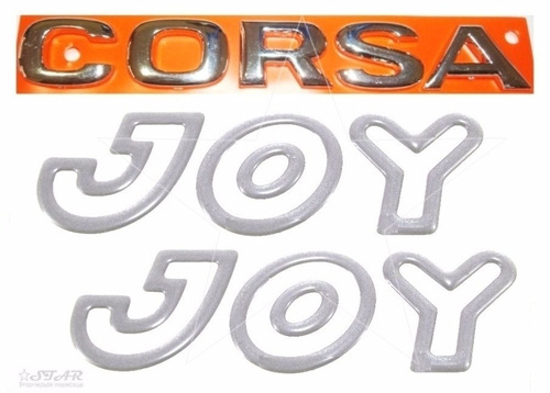 Emblemas Corsa Hatch + Joy Prata - 03 À 07 - Modelo Original