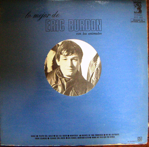 Rock Inter, Eric Burdon, The Animals, Lo Mejor, Lp 12´,