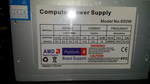 Imagen 1 de 3 de Fuente De Poder 650w Generica