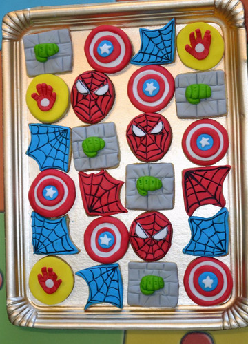 Galletitas Cookies Decoradas Spiderman Hulk Iron Man Capitan