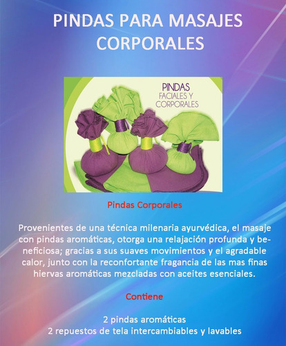 Pindas Para Masajes Corporales, 2 Unidades+ 2 Telas De Rep.