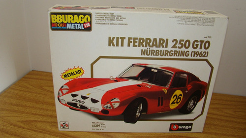 Raro Burago 7011 Ferrari 250 Gto Nurburgring Kit Metal 1/18