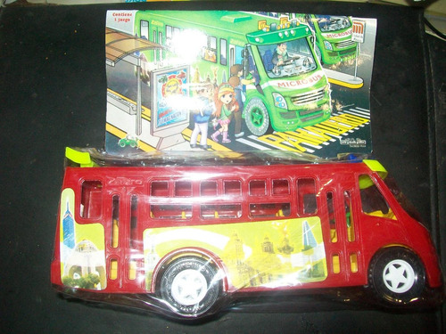 Gcg Camion Rojo Microbus Mexicano De Plastico 25 X 9 Cm