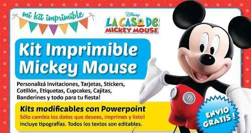 Kit Imprimible La Casa Mickey Mouse Invitaciones Infantiles 