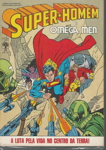 Super-homem Nº 28 - 1ª Série - Surgem Os Omega Men! - Editora Abril - 84 Páginas Em Português - Formato 13,5 X 19 - Capa Mole - 1986 - Bonellihq Cx05 A19