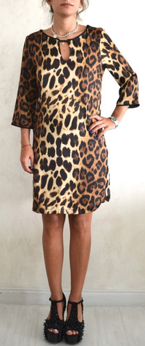 Vestido Top Tunica Seda Blusa Animal Comodin Importado