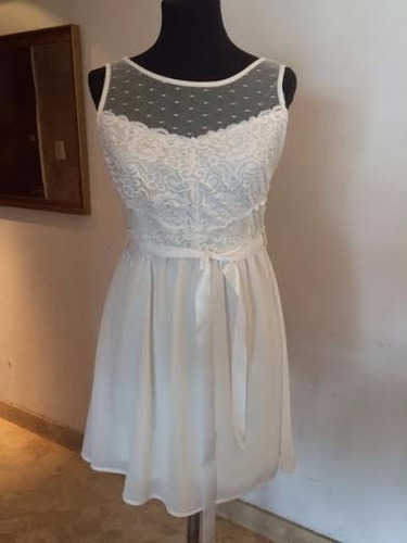 Hermoso Vestido Encaje Y Tul - Ideal Novia Civil