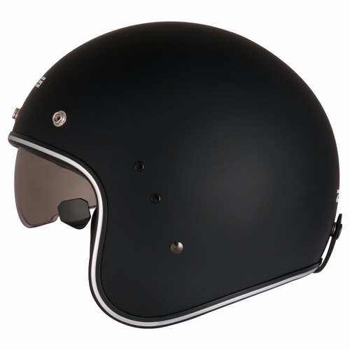 Capacete Zeus  380f Black Matt Leather Couro - Preto Fosco