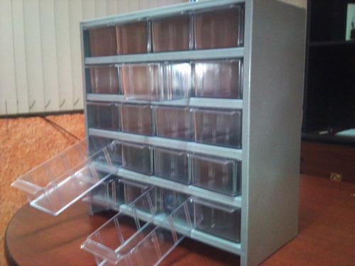 3 Pza Organizador De Metal Para Cosas Pequeñas C/20 Gavetas
