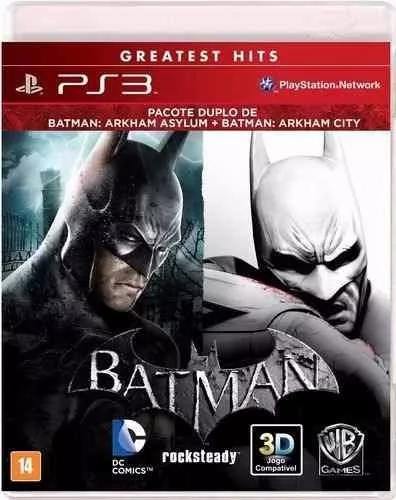 JOGO PS3 - Batman Arkham Asylum / Arkham City - [DUPLO - Mídia física]  usado