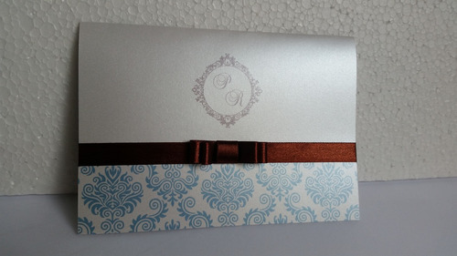 Imagem 5 de 5 de 40 Convites De Casamento Papel Metalizado Aspen