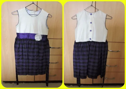 comprar Vestido Niña De Fiesta Para Talla 8 , Morado Con Blanco