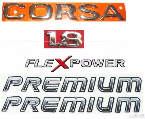 Emblemas Corsa Sedan 1.8 Flexpower + Premium - 2003 À 2007