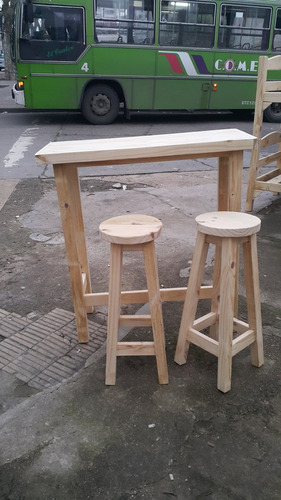 Mesa Desayunadora  Con 2 Taburetes En Madera