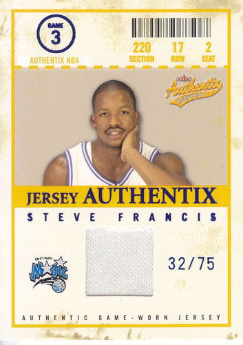 2004-05 Fleer Authentix Jersey Steve Francis Magic 32/75