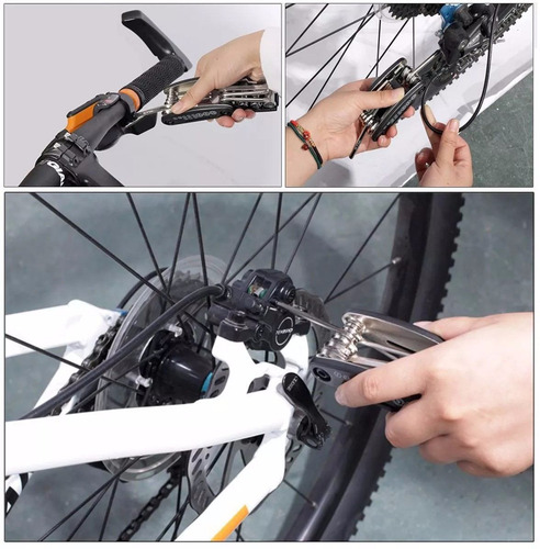 Imagem 3 de 6 de Kit Ferramentas Bolsa Bike Chaves Remendo Bomba Bicicleta