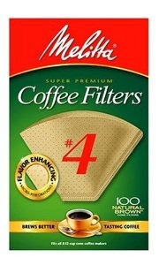 Melitta Cono Café Filtros Natural Brown # 4 100 Recuento