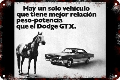 Poster Carteles Antiguos Chapa  60x40cm Dodge Gtx Au-211