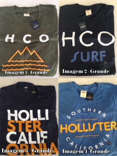 Hollister - Camisetas Masculinas - A Pronta Entrega