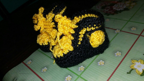 Zapatito Botita Champion Peñarol En Crochet Bebe