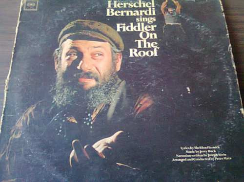 Disco Acetato De Herschel Bernardi Sings Fiddler On The Roof