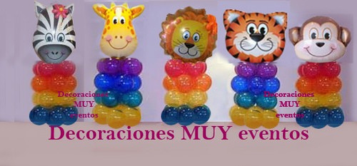 Globos Animales Granja 24 PuLG Columna De Globos Con Animal