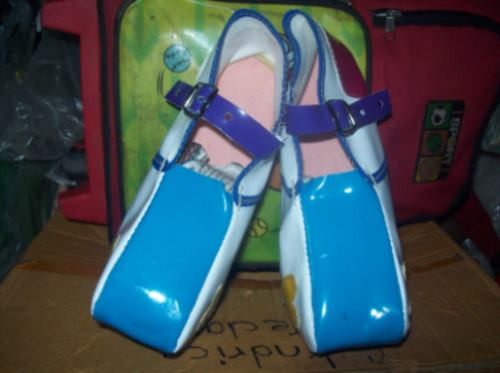 Gcg Zapatos De Payasita Charol Num 21 Payaso Azul Cielo