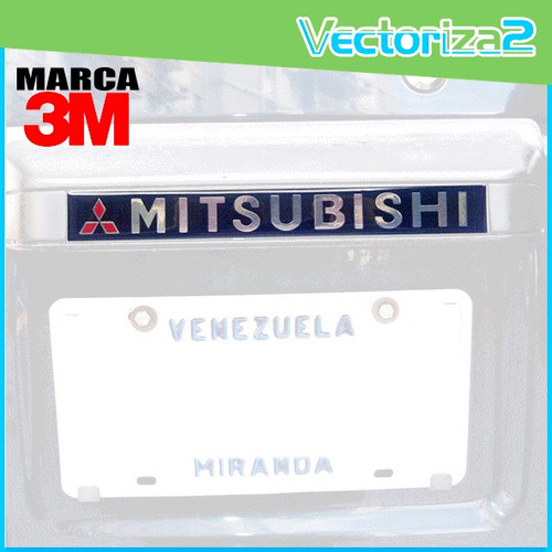 Emblema Mitsubishi Montero Dakar Cromo Relieve Porta Placas