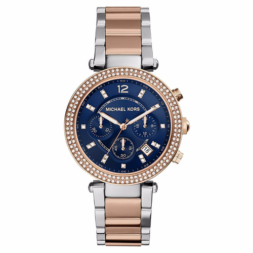 Relógio Michael Kors Feminino Mk6141/5ai Rosê Azul Pedra
