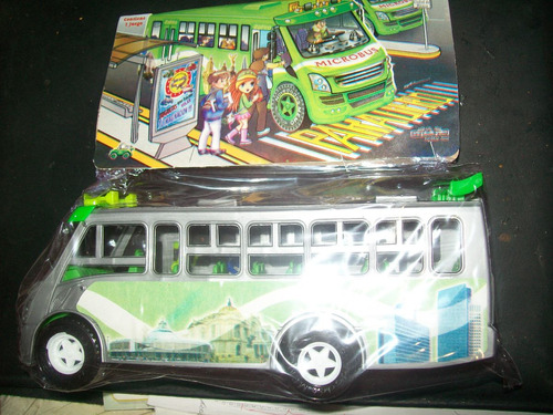 Gcg Camion Microbus Color Gris Mexicano Plastico 25 X 9 Cm