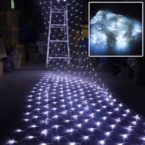 Imagen 9 de 10 de Red Navideña Luz Led Blanca Fria 150x150cm Deco Show Eventos