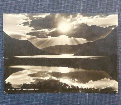 Antigua Postal Sol De Medianoche Noruega 1938 Carl Normanns
