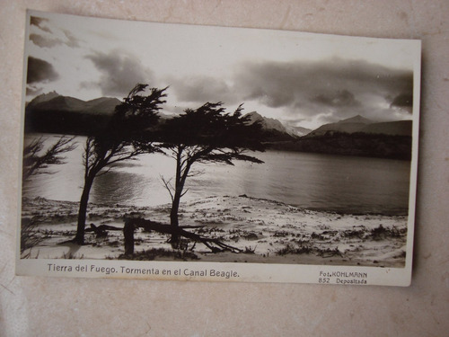 Foto Postal Tierra Del Fuego Tormenta Beagle Kohlmann 14x9